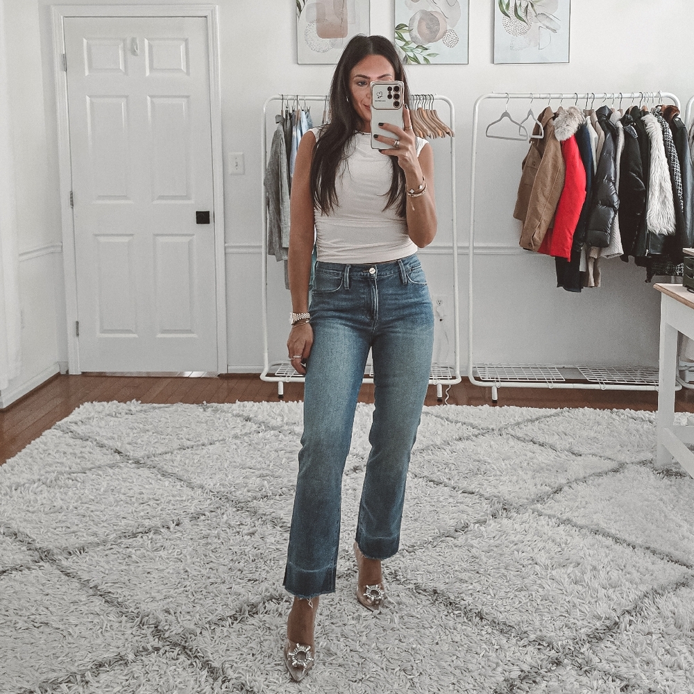 Frame Le High Straight Leg Crop Jeans Size 26 - Picture 4 of 10
